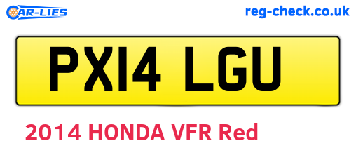 PX14LGU are the vehicle registration plates.