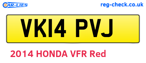 VK14PVJ are the vehicle registration plates.