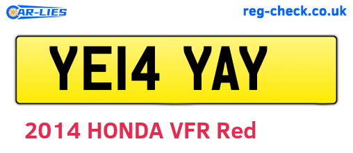 YE14YAY are the vehicle registration plates.