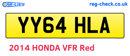 YY64HLA are the vehicle registration plates.