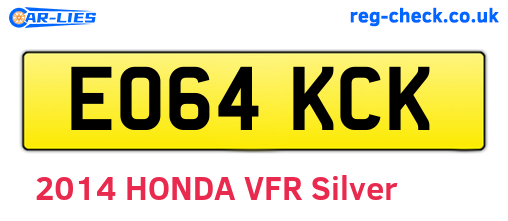 EO64KCK are the vehicle registration plates.