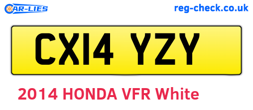 CX14YZY are the vehicle registration plates.