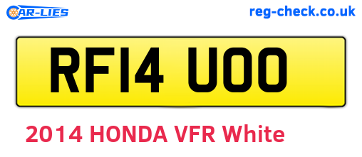 RF14UOO are the vehicle registration plates.