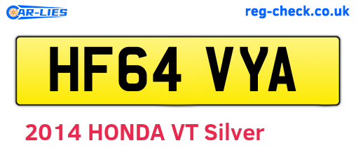 HF64VYA are the vehicle registration plates.