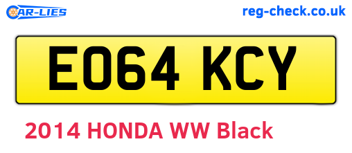 EO64KCY are the vehicle registration plates.
