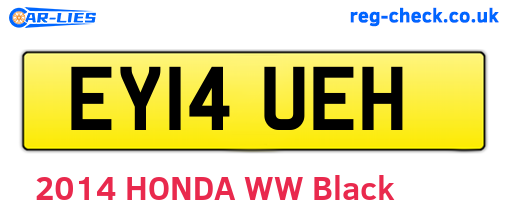 EY14UEH are the vehicle registration plates.
