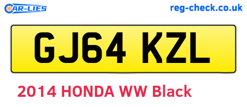 GJ64KZL are the vehicle registration plates.