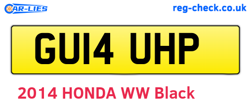 GU14UHP are the vehicle registration plates.