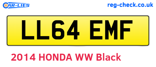 LL64EMF are the vehicle registration plates.