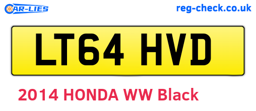 LT64HVD are the vehicle registration plates.