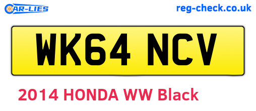WK64NCV are the vehicle registration plates.