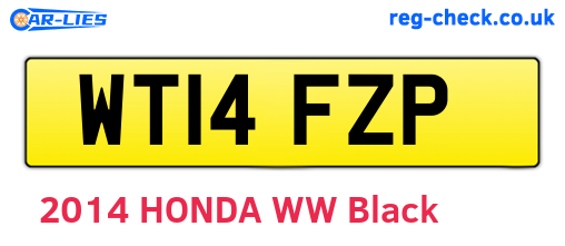 WT14FZP are the vehicle registration plates.