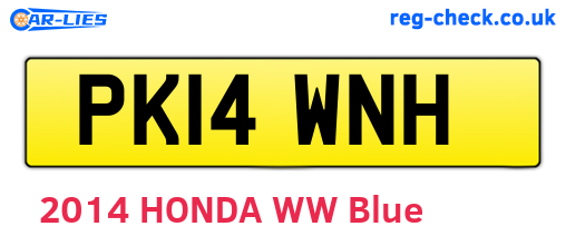 PK14WNH are the vehicle registration plates.