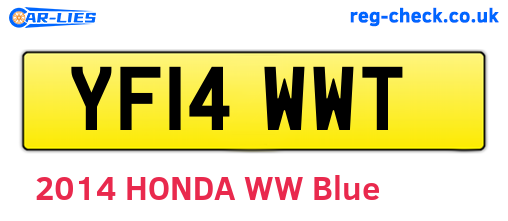 YF14WWT are the vehicle registration plates.
