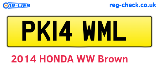 PK14WML are the vehicle registration plates.