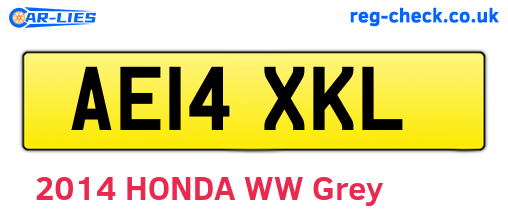 AE14XKL are the vehicle registration plates.