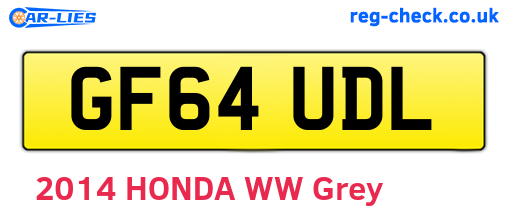 GF64UDL are the vehicle registration plates.