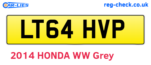 LT64HVP are the vehicle registration plates.