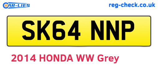 SK64NNP are the vehicle registration plates.