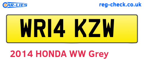 WR14KZW are the vehicle registration plates.
