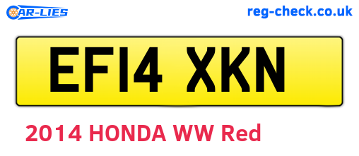 EF14XKN are the vehicle registration plates.