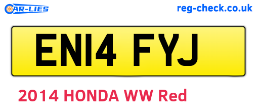 EN14FYJ are the vehicle registration plates.