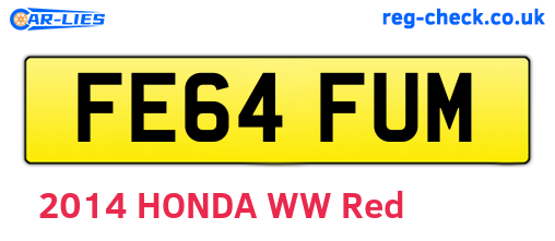 FE64FUM are the vehicle registration plates.