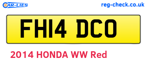 FH14DCO are the vehicle registration plates.