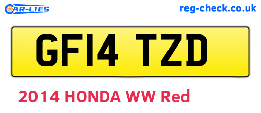 GF14TZD are the vehicle registration plates.