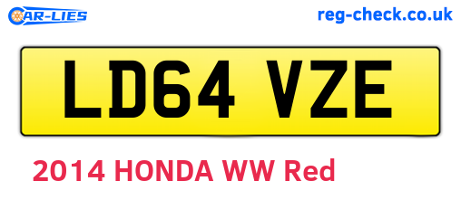 LD64VZE are the vehicle registration plates.