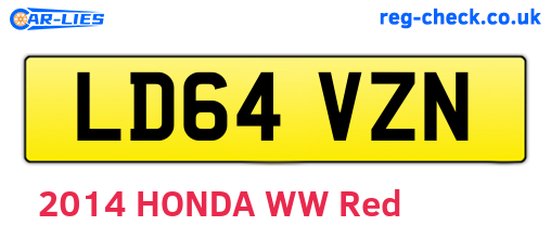 LD64VZN are the vehicle registration plates.