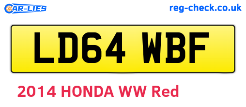 LD64WBF are the vehicle registration plates.