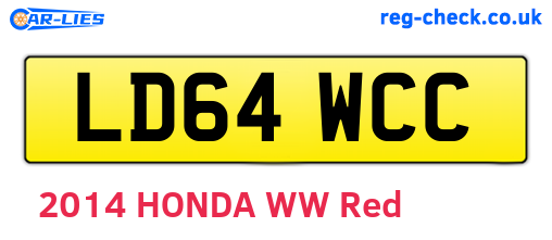LD64WCC are the vehicle registration plates.