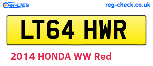 LT64HWR are the vehicle registration plates.