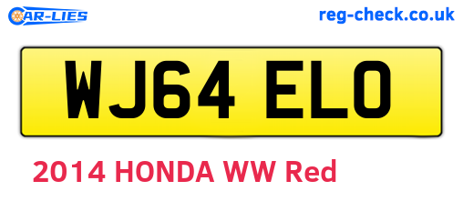 WJ64ELO are the vehicle registration plates.