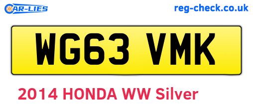 WG63VMK are the vehicle registration plates.