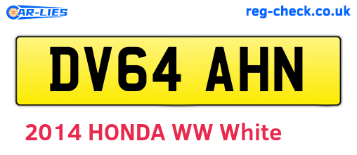 DV64AHN are the vehicle registration plates.