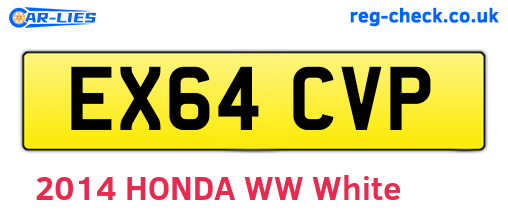 EX64CVP are the vehicle registration plates.