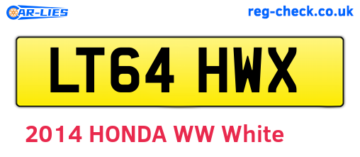 LT64HWX are the vehicle registration plates.