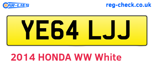 YE64LJJ are the vehicle registration plates.