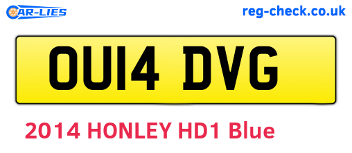 OU14DVG are the vehicle registration plates.