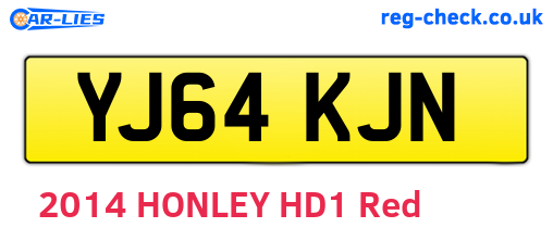 YJ64KJN are the vehicle registration plates.