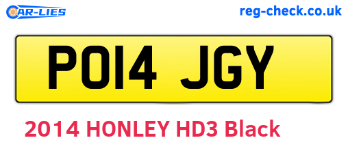 PO14JGY are the vehicle registration plates.
