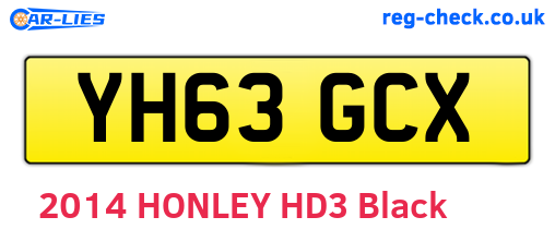 YH63GCX are the vehicle registration plates.