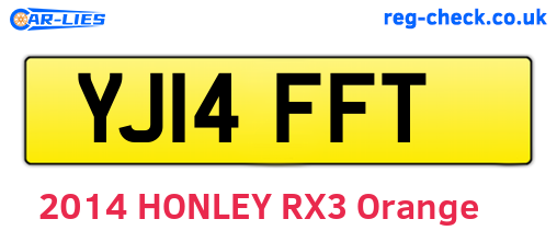 YJ14FFT are the vehicle registration plates.