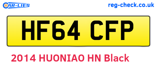 HF64CFP are the vehicle registration plates.
