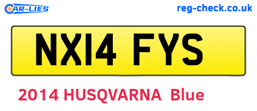 NX14FYS are the vehicle registration plates.