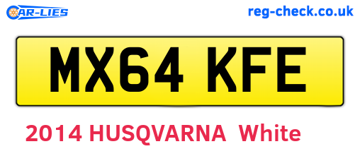 MX64KFE are the vehicle registration plates.