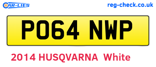 PO64NWP are the vehicle registration plates.