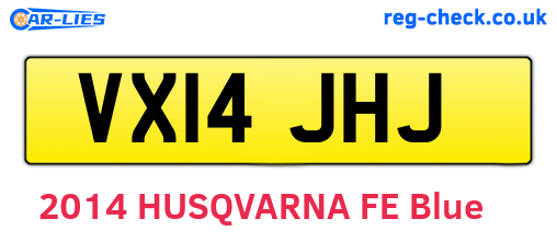 VX14JHJ are the vehicle registration plates.